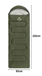 Спальник Naturehike Y150L (NH21MSD08) +11°C - правий - темно-зелений - мініатюра 2