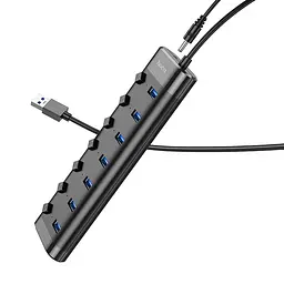 Хаб-концентратор док-станція Hoco HB40 Easy change 7 in 1 Adapter 7USBx3.0 120 см - мініатюра 3