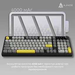 Клавіатура бездротова Ajazz AF98 PLUS Black (AF98-PLUS-BGY) - мініатюра 8