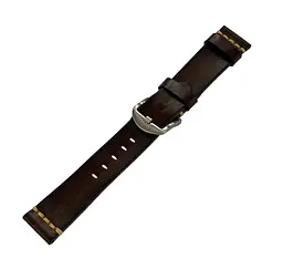 Шкіряний ремінець Primolux C052B Steel buckle для годинника Honor MagicWatch 2 46 мм Dark Brown - мініатюра 5