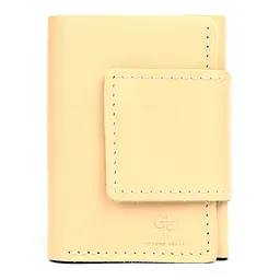 Портмоне шкіряне, глянець, біж GRANDE PELLE 10х7.5х1.5 см acs0032105