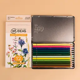 Набір олівців кольорових 99IDEAS "Color Expert" 12 кол., Botanical Set, метал. коробка, 99CE-12BOT - мініатюра 4