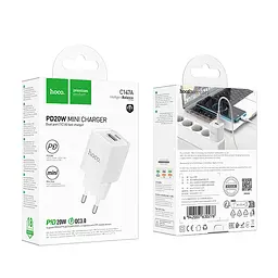 МЗП Hoco C147A Charm PD20W+QC3.0 charger(EU) White - мініатюра 2