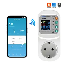 Розумна розетка з реле контролю напруги та струму з Wi-Fi (Tuya) TOMZN TOSVA-16LW EU 16A, моніторинг енергоспоживання, захист від витоку струму (51-00124) - мініатюра 5