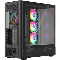 Корпус ModeCom VOLCANO AQ500 ARGB MIDI FRONT LCD 6,2” 4x120mm fans BLACK без БЖ ATX - мініатюра 6