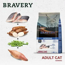Сухий корм для котів Bravery Herring Adult Cat з оселедцем 600 г - мініатюра 4
