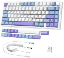 Клавіатура бездротова Attack Shark X85 White Purple (AS-X85-WP) - мініатюра 2