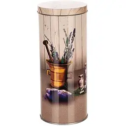 Металева банка з кришкою для сипучих Banquet LAVANDER 7.5x18 cm