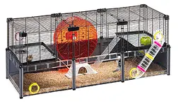 Модульна клітка для хом'яків та мишей Ferplast Multipla Hamster Lagre з аксесуарами чорна 107.5x37.5x42 см 57007417