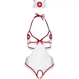 Костюм медсестри Leg Avenue Naughty Nurse, One Size, боді та шапочка - мініатюра 3