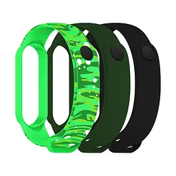 Комплект силіконових ремінців для фітнес браслетів Xiaomi Mi Band 5/6/7, Silicone, rm portal, зі зручною застібкою, на фітнес трекер та смарт годинник, ArmorStandart (ARM77052)