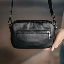 Сумка жіноча шкіряна кросбоді Handycover S409 чорна через плече маленька - мініатюра 8