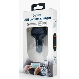 Зарядний пристрій Gembird 2 port 36W QC3.0 (TA-U2QC3-CAR-01) - мініатюра 5
