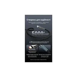 Дата кабель USB-C to USB-C 2.0m 5A nylon braided black Vention (CTYBH) - мініатюра 8