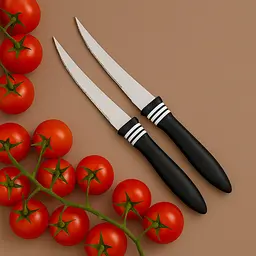 Набір ножів кухонних, 2 шт., для томатів та м'яких овочів, Kitchen Master Чорний 87707 - мініатюра 2