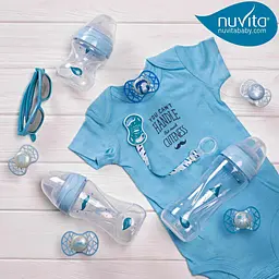 Пустушка Nuvita 7085 Air55 Cool симетрична 6m+ вуса світиться у темряві блакитна NV7085GDB - мініатюра 8