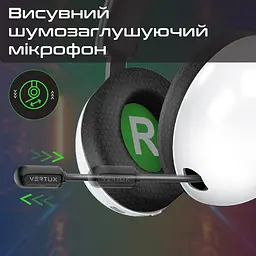 Навушники бездротові Vertux BB-8 білі - мініатюра 5