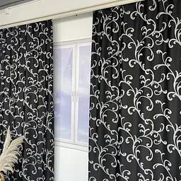 Жакардові штори чорного кольору з вензелем на тасьмі 2шт. 150х270 ALBO pbe0052392 - мініатюра 2