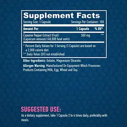 Екстракт кайєнського перцю Haya Labs Cayenne Pepper Extract 40000 H.U. 100 капсул - мініатюра 3