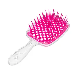 Гребінець щітка для волосся Superbrush Plus Hollow Comb Прозоро-рожевий Прозрачно-розовый 86727
