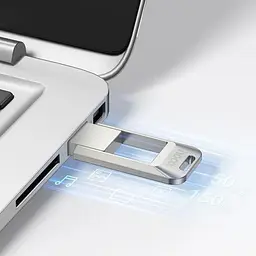 USB флеш накопичувач Hoco UD16 128GB USB 3.0 металевий сріблястий - мініатюра 2