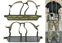 Тактичний пояс розвантажувальний РПС з кріпленнім MOLLE та плечовими лямками мультикам без підсумків