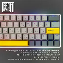 Клавіатура Epomaker EP64 Mulan White (EP64-W-M) - мініатюра 13