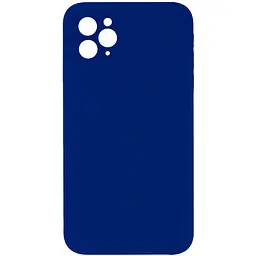 Чохол Epik Silicone Case Square Full Camera Protective (AA) NOLOGO для Apple iPhone 11 Pro Max (6.5) Синій / Deep navy