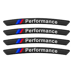 Емблема обода колеса Performance 4 шт Алюміній наклейка на диски на скотчі Чорні