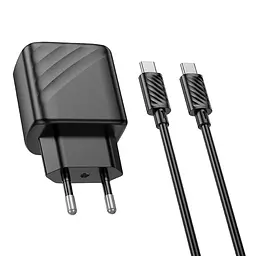 Комплект зарядного пристрою Hoco CS22A Value 1USB-C PD/QC 30W Type-C to Type-C Black (33610_3210138) - мініатюра 6
