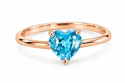 Золота каблучка Jewellery Continent з топазом Swiss Blue у формі серця 18.5 (К-0939)
