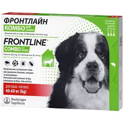 Краплі Boehringer Ingelheim Frontline Combo від бліх та кліщів для собак 40-60 кг 12.06 мл (3 шт. х 4.02 мл) (159920) - мініатюра 2