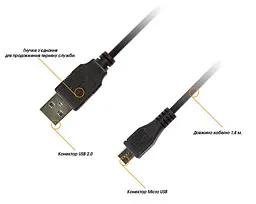 Кабель Piko USB/micro USB V2.0 M/M 1 м Black 1283126474088 - мініатюра 2
