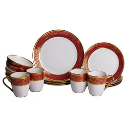 Столовий сервіз порцеляновий  Yiwu  Buckingham 16 предметів на 4 персони (HS-16) Yiwu HS-16