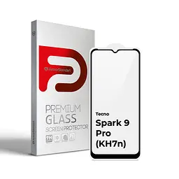 Захисне скло для TECNO Spark 9 Pro (KH7n), Full Glue, 2.5D, на весь екран, глянцеве, загартоване 9H, повне проклеювання по всій поверхні, з чорною рамкою, протиударне, ArmorStandart (ARM64651)