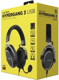 Навушники Hator Hypergang 3 USB, Black, мікрофон (ENC), динаміки 53 мм (Hi-Res), віртуальний об'ємний звук 7.1, RGB підсвічування логотипу, 32 Ом, 112 дБ, USB Type-C (1.3 м) / USB Type-A (1 м) (ESH50) - мініатюра 6