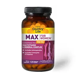 Вітаміни та мінерали Country Life Max for Women Iron Free, 120 капсул