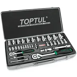 Комплект головок з тріскачкою 1/4", 1/2" 34од. Toptul hoz0007864
