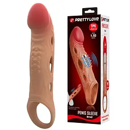 Насадка на пеніс Pretty Love Penis Sleeve Brad, 21.3 см (тілесний)