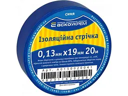 Стрічка ізоляційна АСКО 0,13ммx19мм/20м синя