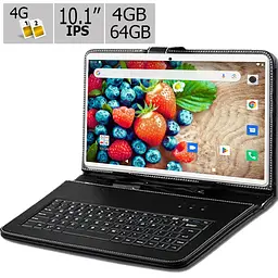 Планшет та чохол-клавіатура Adronix S 464 LTE IPS 10.1" 4GB/64GB Silver (1383) - мініатюра 2