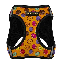 Шлея для собак Bronzedog Sport Vest Пончики M 24х18х3 см помаранчева - мініатюра 2