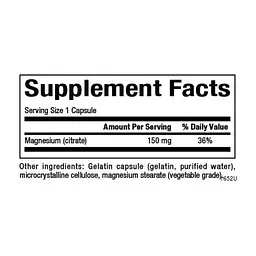 Магній Natural Factors Magnesium Citrate 150 мг 180 капсул - мініатюра 2