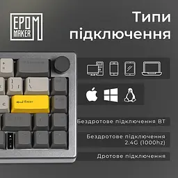 Клавіатура Epomaker EK68 Flamingo Black механічна бездротова (EK68-B-F) - мініатюра 8