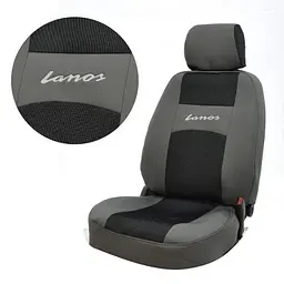 Чохли для сидінь модельні Daewoo Lanos Sens комплект Сірі - чорні - мініатюра 2
