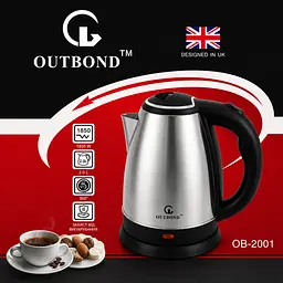 Електрочайник OUTBOND OB-2001 1850 Вт / Електрочайник із нержавіючої сталі на 2 л / Дисковий електричний чайник - мініатюра 4