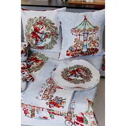 Наволочка гобеленова Прованс Carousel карусель з люрексом 45 x 45 см (41944) - мініатюра 6