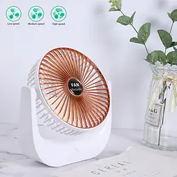 Маленький настільний вентилятор білий USB вентилятор на акумуляторі 4.5W - мініатюра 2