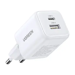 Зарядний пристрій Ugreen X514 1xUSB-C PD20W + 1xUSB GaN white (65006) - мініатюра 3