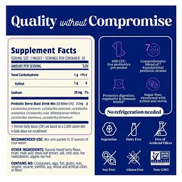 Пробіотичний напій Enzymedica Probiotic Drink Mix 50 млрд КУО смак ягід 20 стіків по 2 г - мініатюра 2